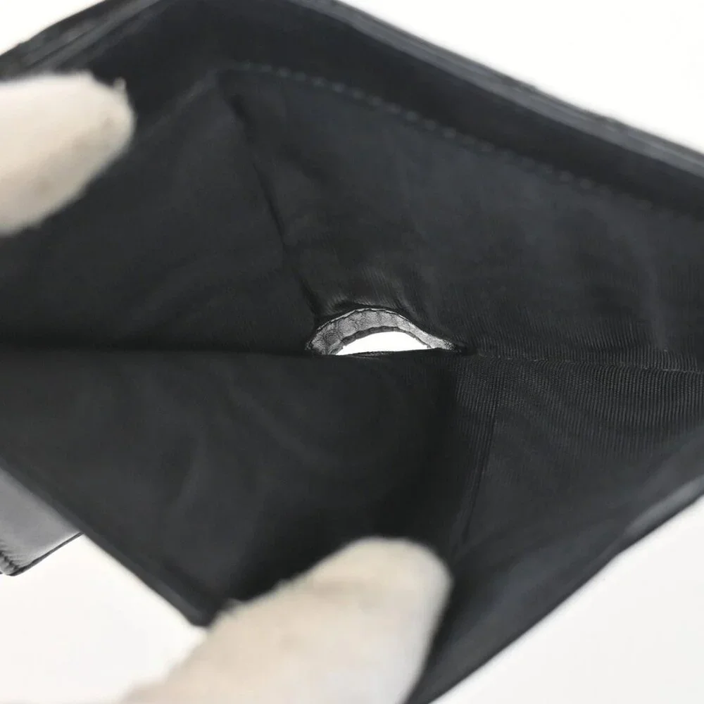 CHRISTIAN DIOR Cannage Trifold Compact Wallet Patent Leather Black GHW 35TA317